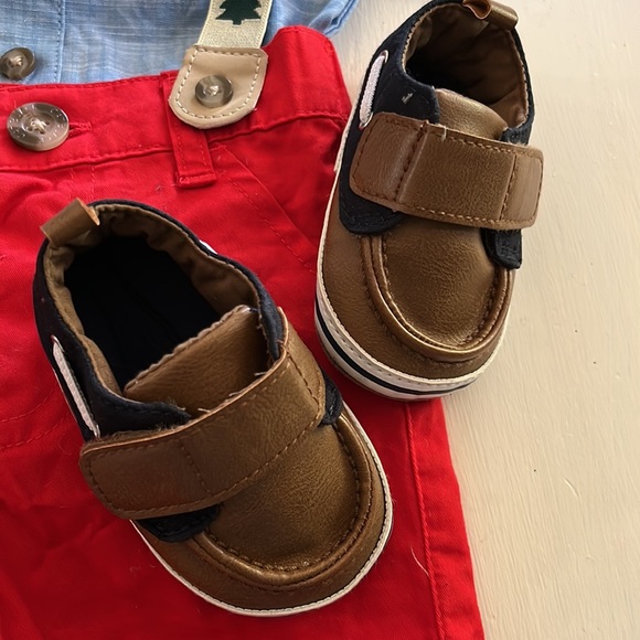 Bundle Baby Cat & Jack onesie with suspenders & shorts, boat shoes. 3-6 months - Picture 7 of 10